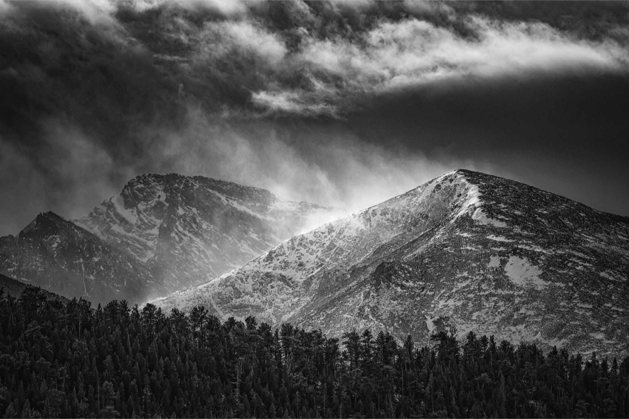 Dramatic Monochrome Mountainscape