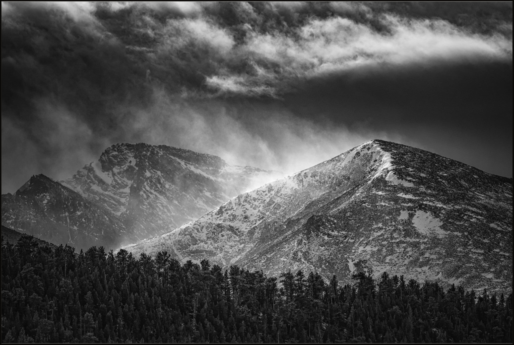 Dramatic Monochrome Mountainscape