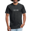 "I LIKE DOGS" Fitted Cotton/Poly T-Shirt by Next Level - heather black