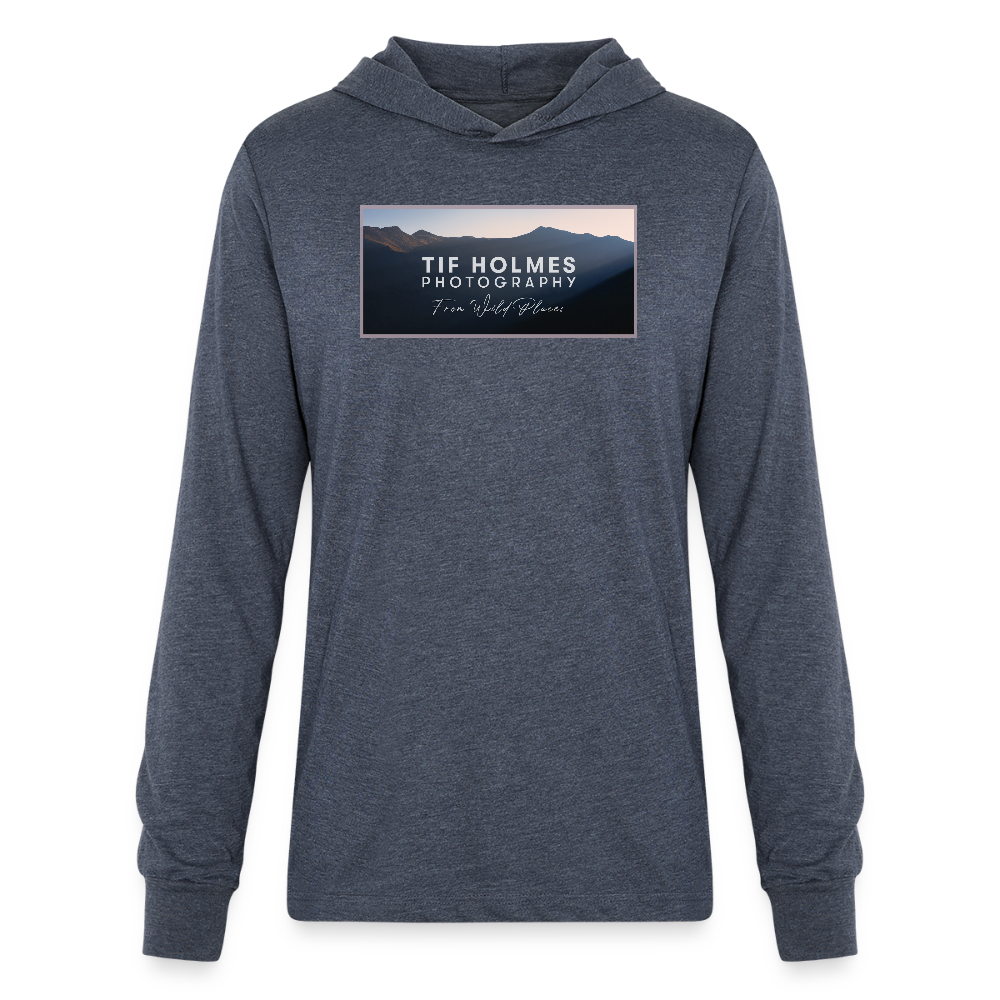 Unisex Long Sleeve Hoodie Shirt - heather navy