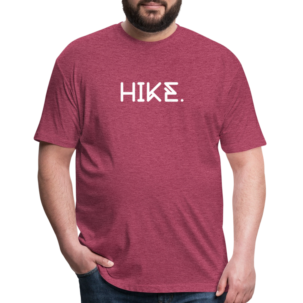 "HIKE." Fitted Cotton/Poly T-Shirt by Next Level - heather burgundy