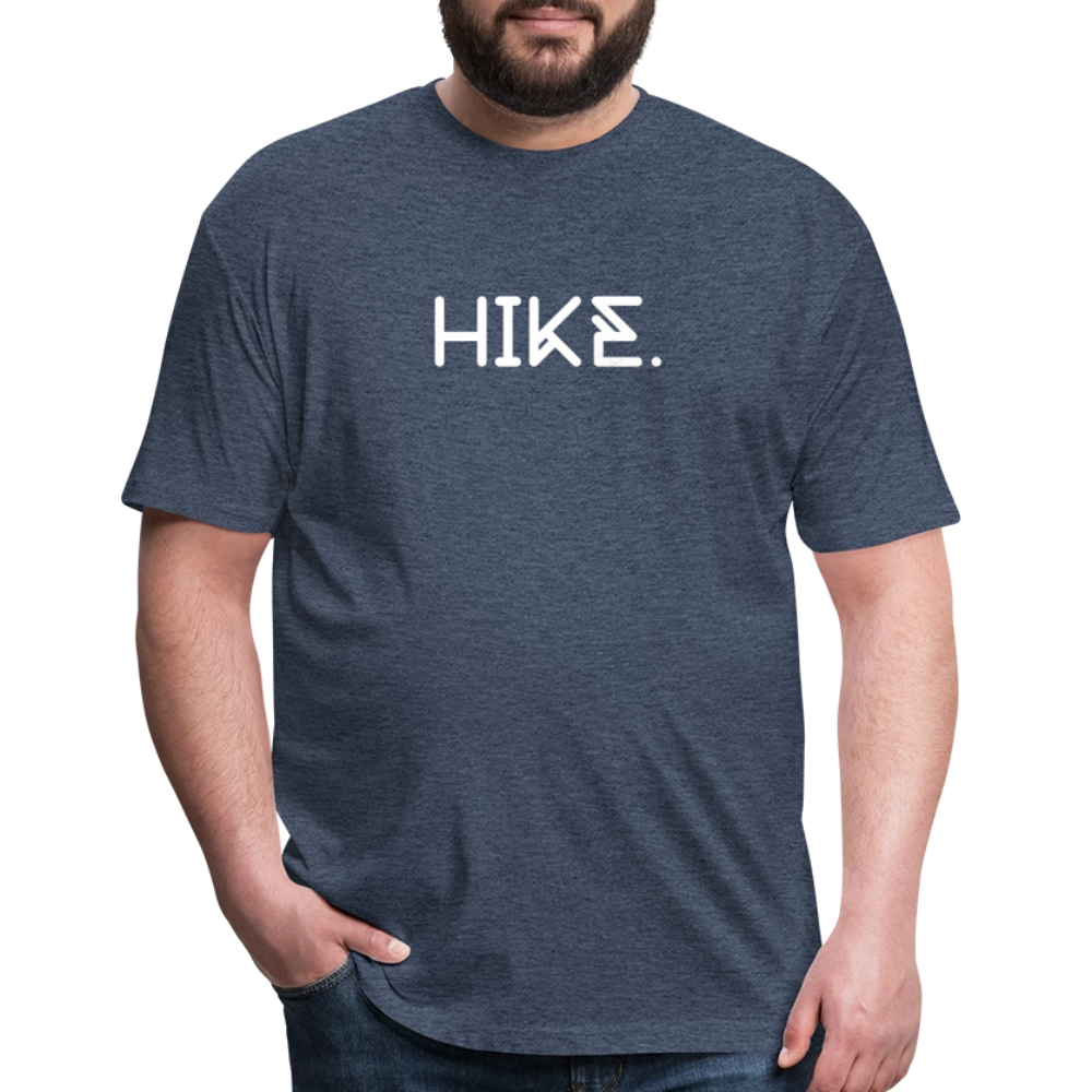 "HIKE." Fitted Cotton/Poly T-Shirt by Next Level - heather navy