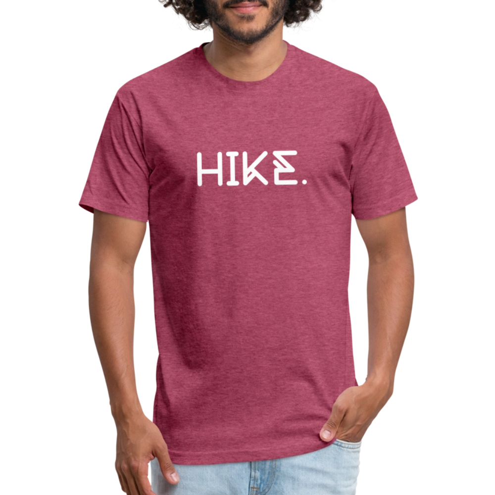 "HIKE." Fitted Cotton/Poly T-Shirt by Next Level - heather burgundy