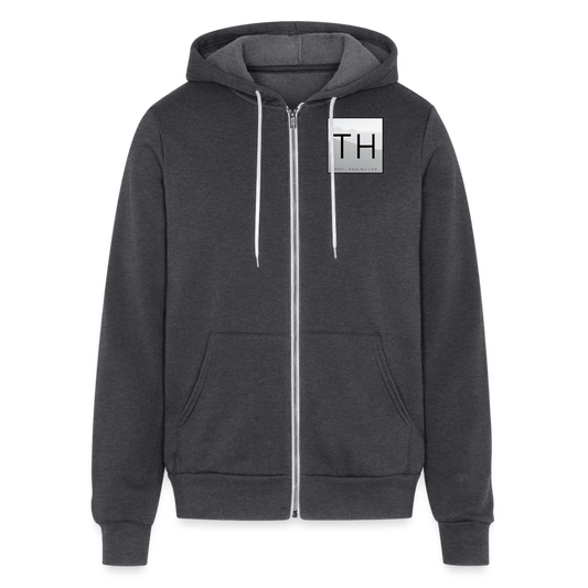 Bella + Canvas Unisex Full Zip Hoodie - charcoal grey