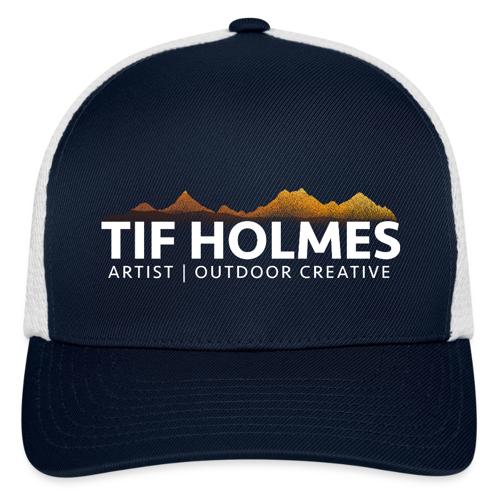 Flexfit Fitted Baseball Cap - navy/white