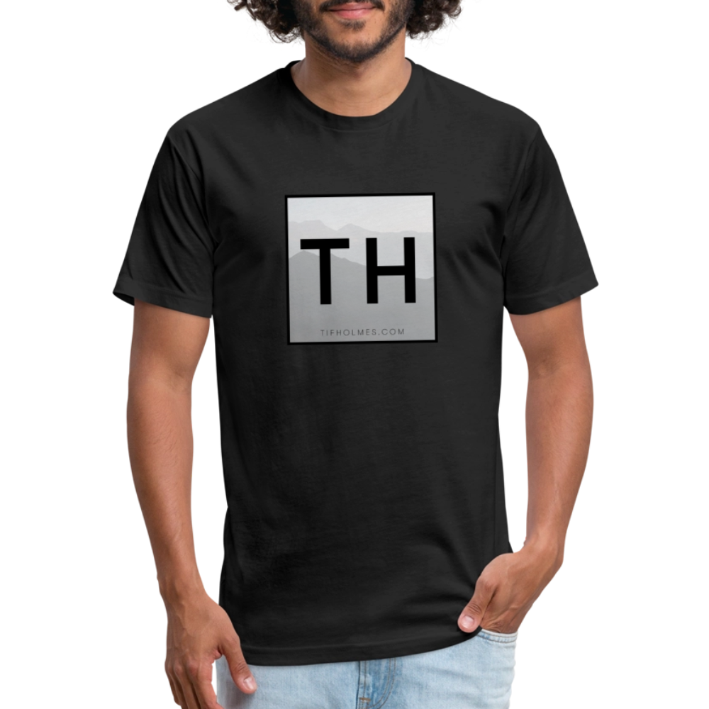 TH Square Logo Fitted Cotton/Poly T-Shirt by Next Level - black