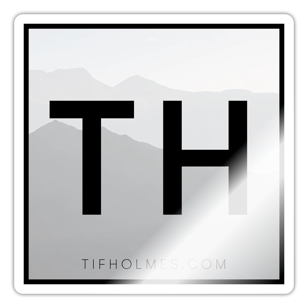 TH Mountain Logo Sticker - white glossy