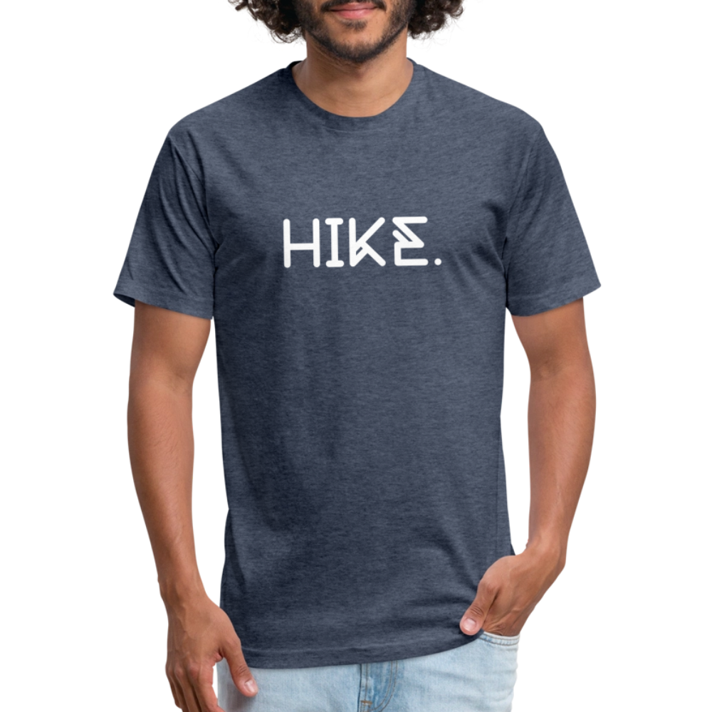 "HIKE." Fitted Cotton/Poly T-Shirt by Next Level - heather navy