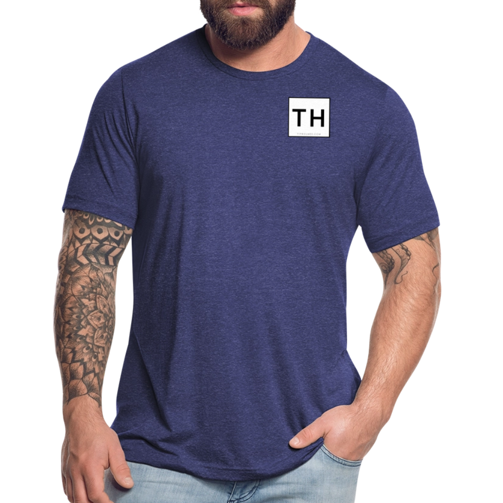 Unisex Tri-Blend T-Shirt with Square 'TH' Logo - heather indigo