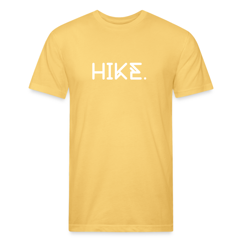 "HIKE." Fitted Cotton/Poly T-Shirt by Next Level - pastel yellow