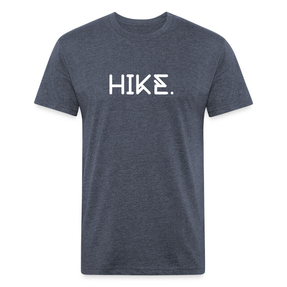 "HIKE." Fitted Cotton/Poly T-Shirt by Next Level - heather navy