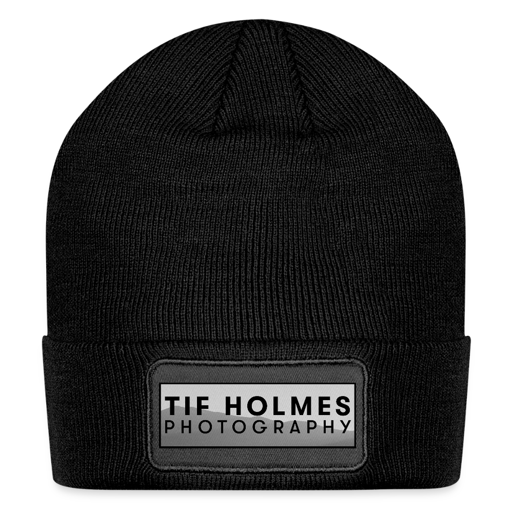 TH Mountain Logo Patch Beanie - black