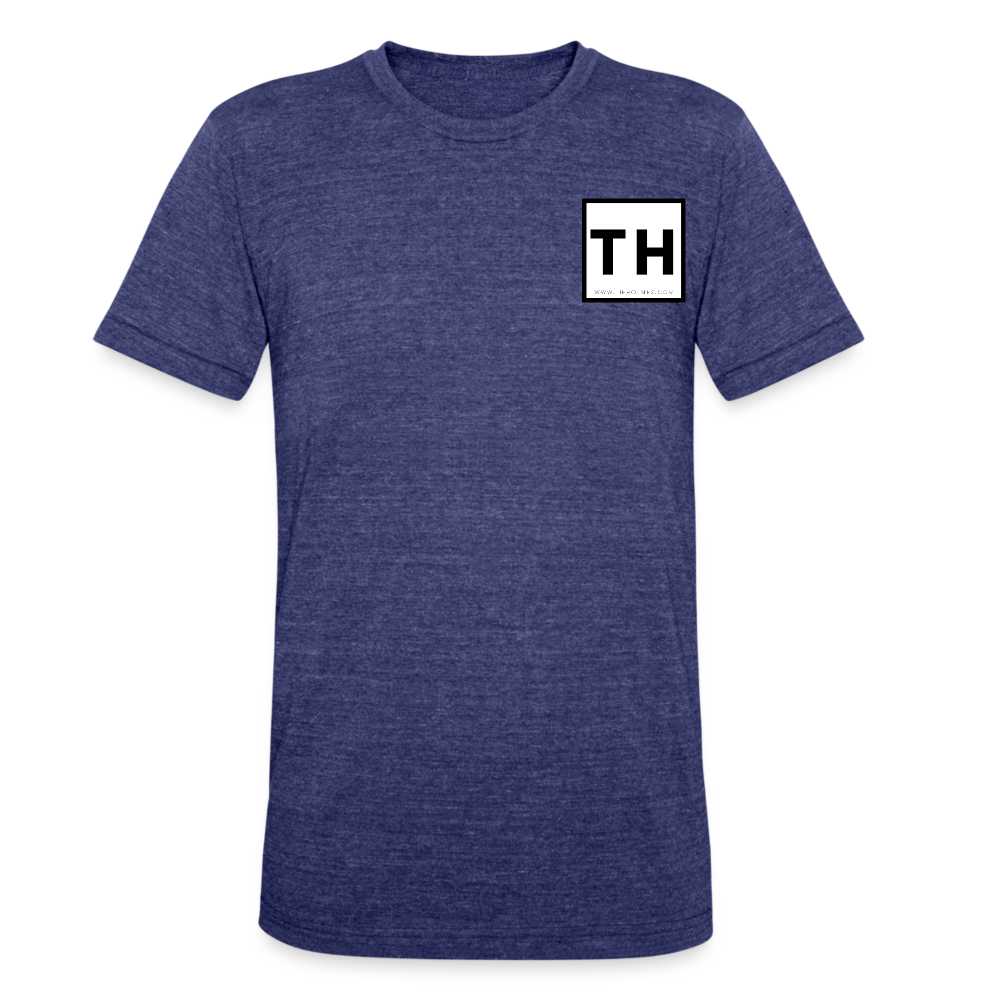 Unisex Tri-Blend T-Shirt with Square 'TH' Logo - heather indigo