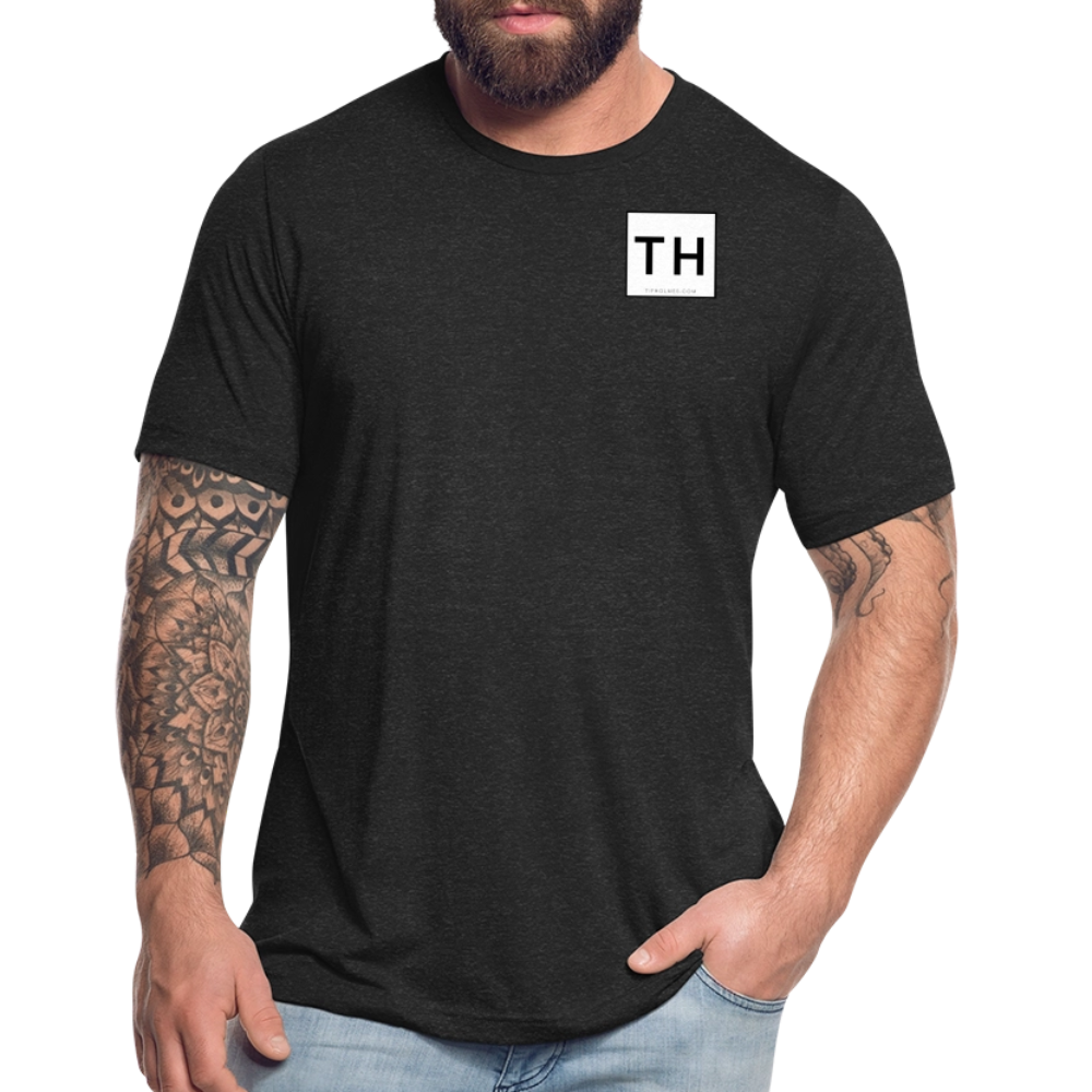 Unisex Tri-Blend T-Shirt with Square 'TH' Logo - heather black