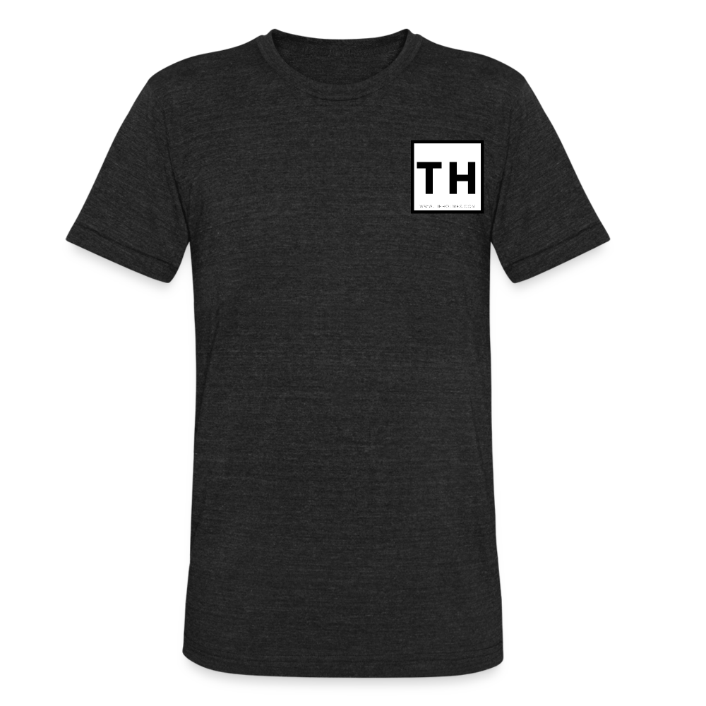 Unisex Tri-Blend T-Shirt with Square 'TH' Logo - heather black