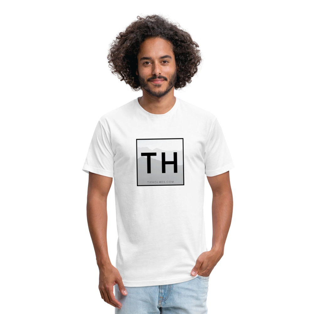 TH Square Logo Fitted Cotton/Poly T-Shirt by Next Level - white