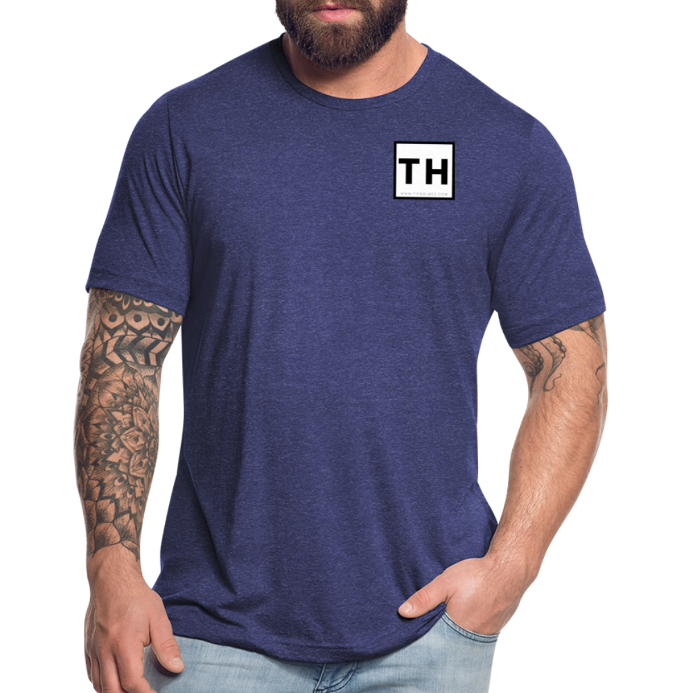 Unisex Tri-Blend T-Shirt with Square 'TH' Logo - heather indigo