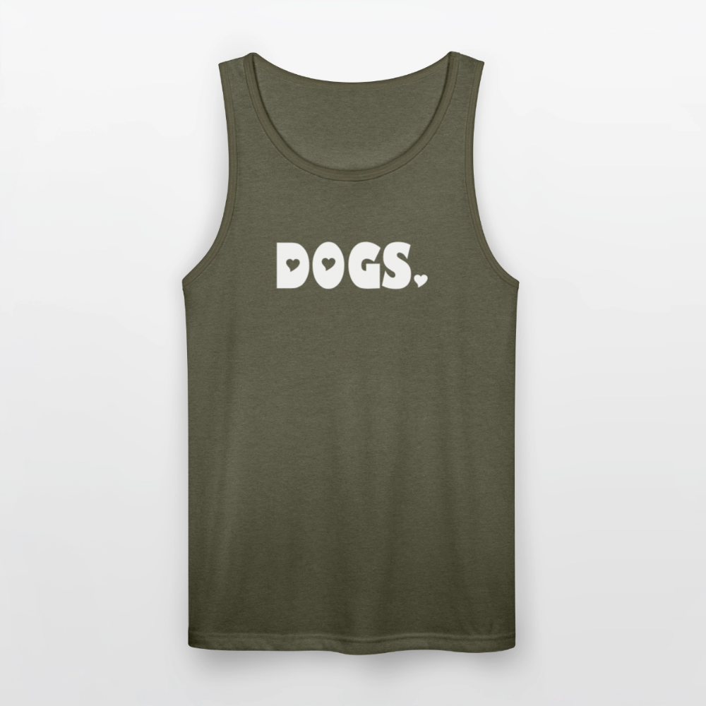 "DOGS" Unisex Tri-Blend Organic Tank - heather olive