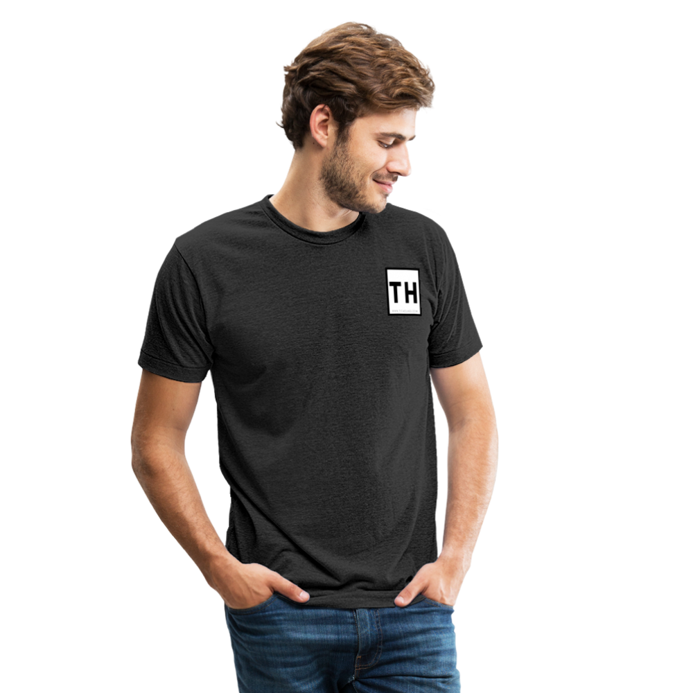 Unisex Tri-Blend T-Shirt with Square 'TH' Logo - heather black