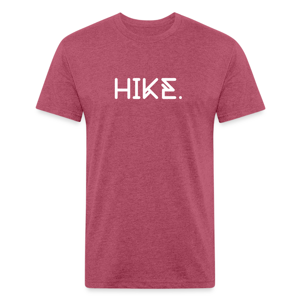 "HIKE." Fitted Cotton/Poly T-Shirt by Next Level - heather burgundy