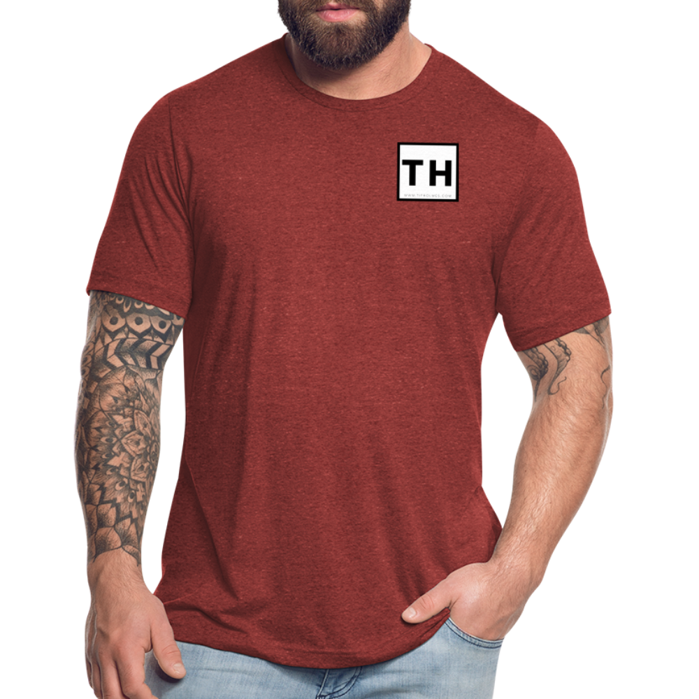 Unisex Tri-Blend T-Shirt with Square 'TH' Logo - heather cranberry