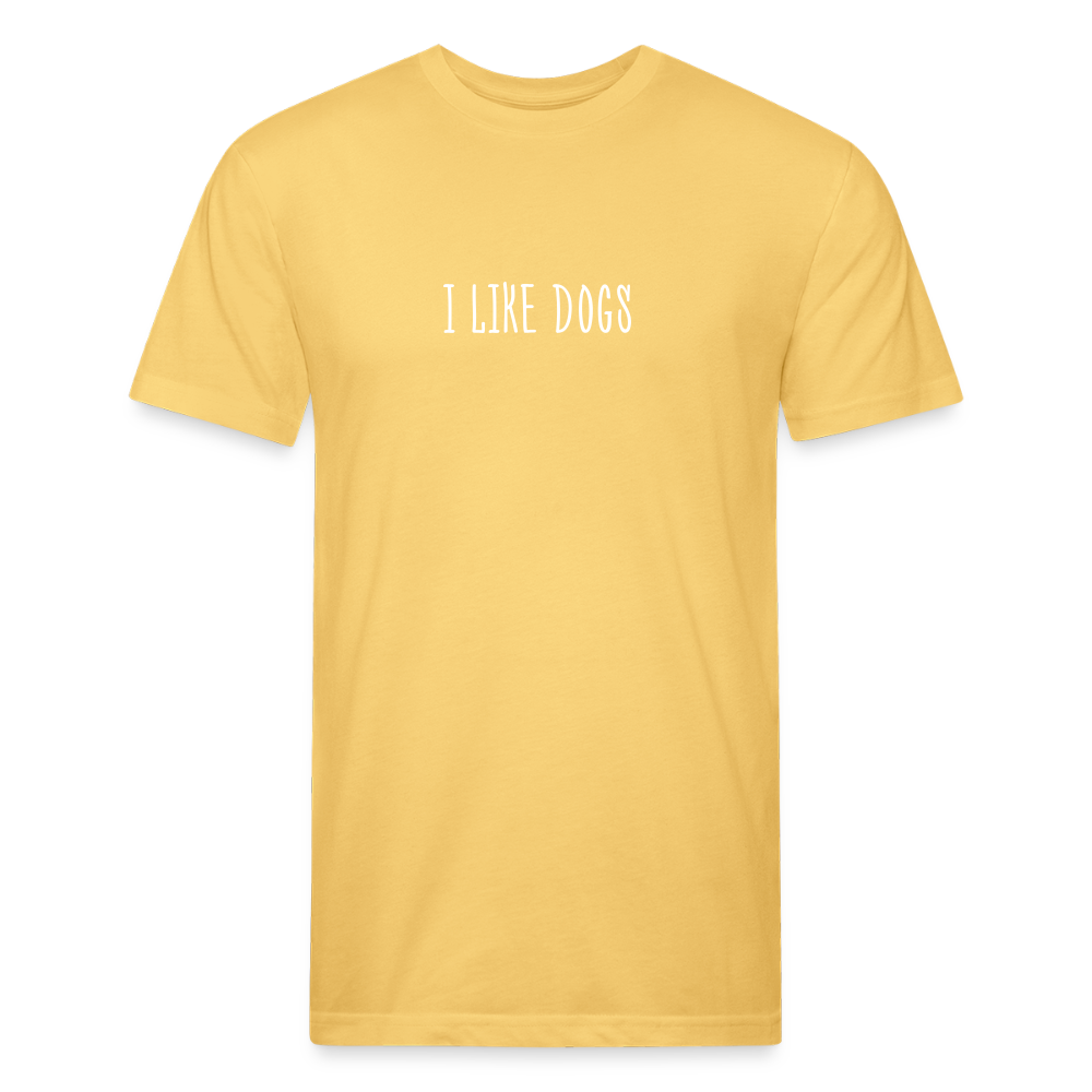 "I LIKE DOGS" Fitted Cotton/Poly T-Shirt by Next Level - pastel yellow
