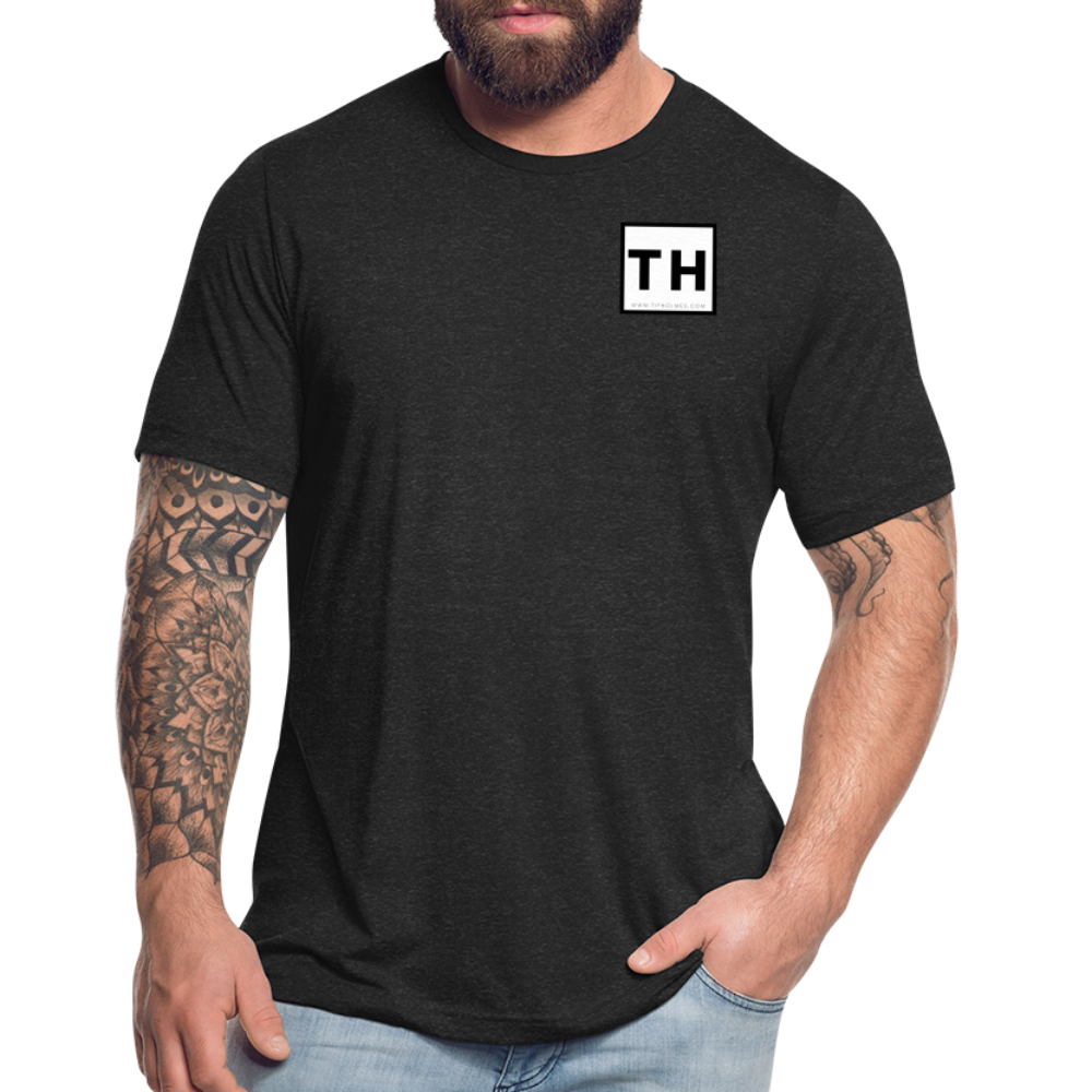 Unisex Tri-Blend T-Shirt with Square 'TH' Logo - heather black