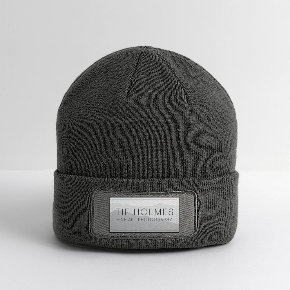 TH Mountain Logo Patch Beanie - charcoal grey