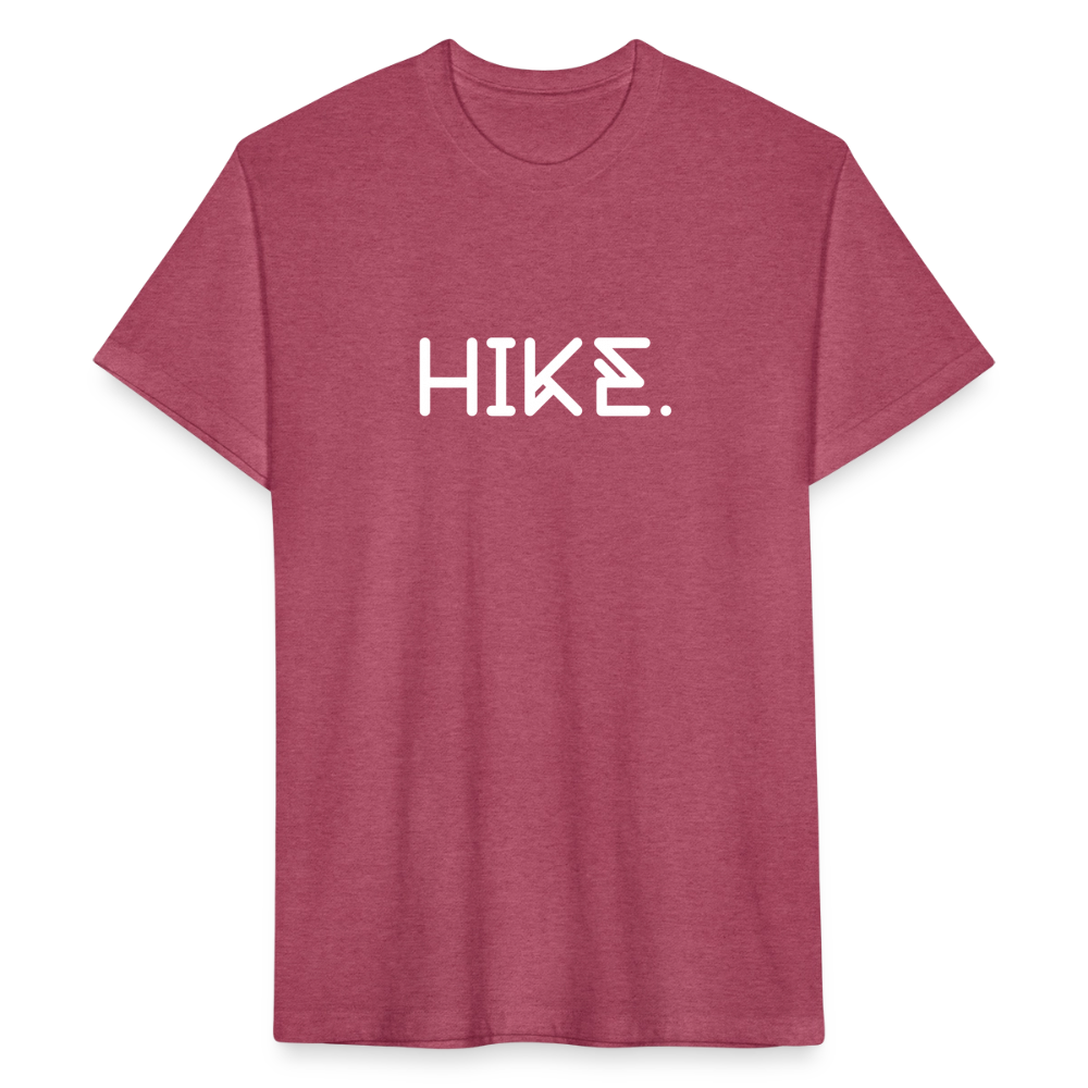 "HIKE." Fitted Cotton/Poly T-Shirt by Next Level - heather burgundy