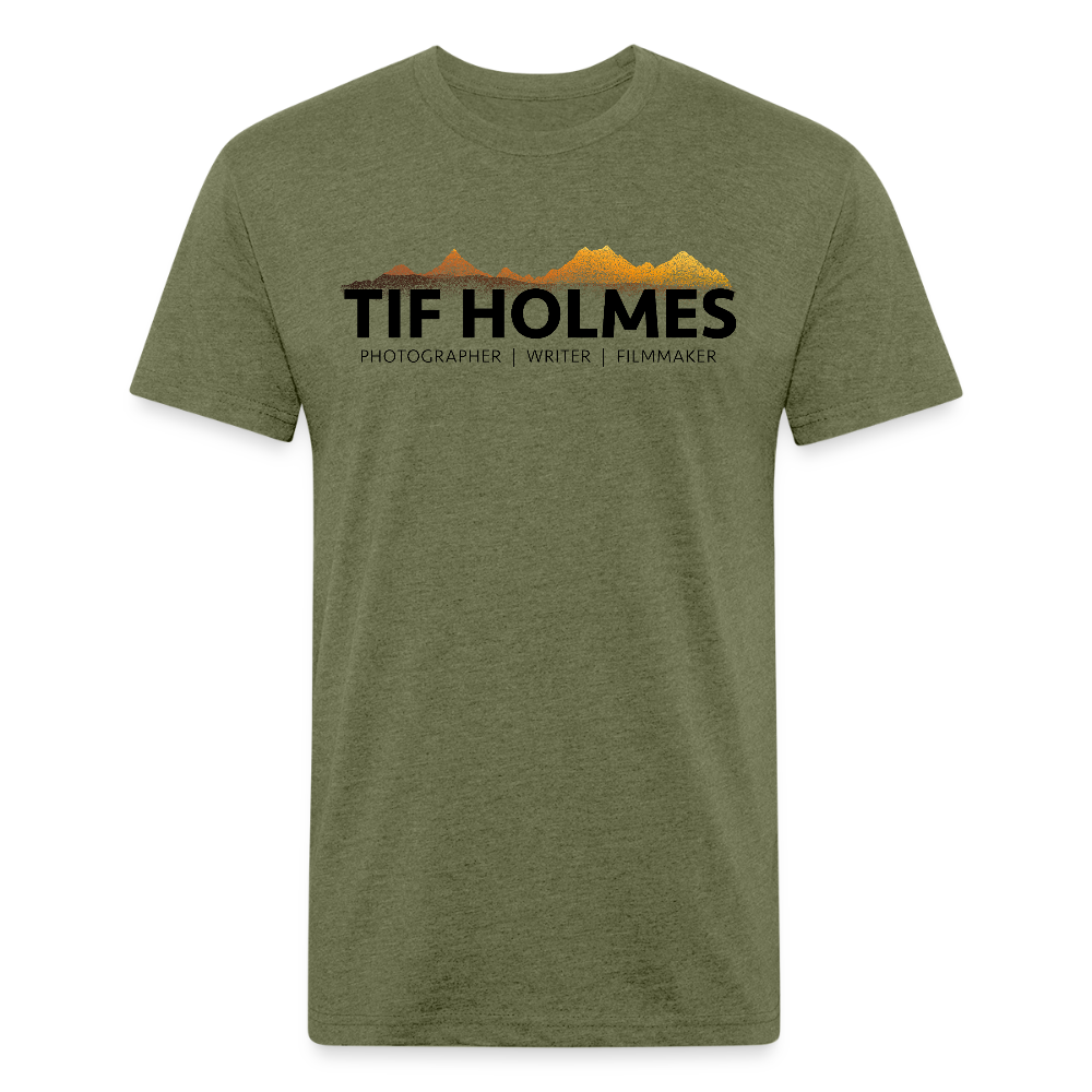 TIF HOLMES LOGO Fitted Cotton/Poly T-Shirt by Next Level - heather military green