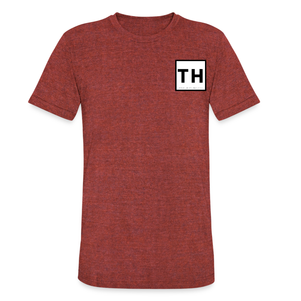 Unisex Tri-Blend T-Shirt with Square 'TH' Logo - heather cranberry