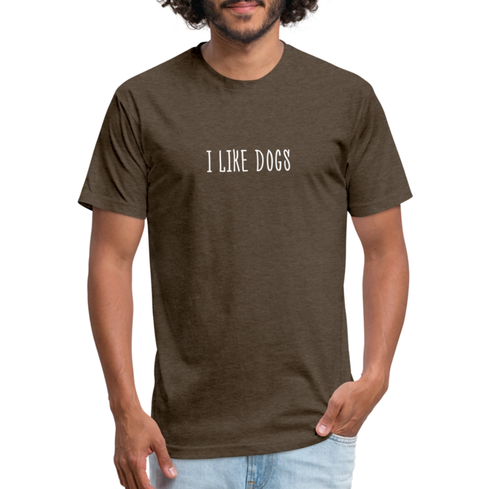 "I LIKE DOGS" Fitted Cotton/Poly T-Shirt by Next Level - heather espresso