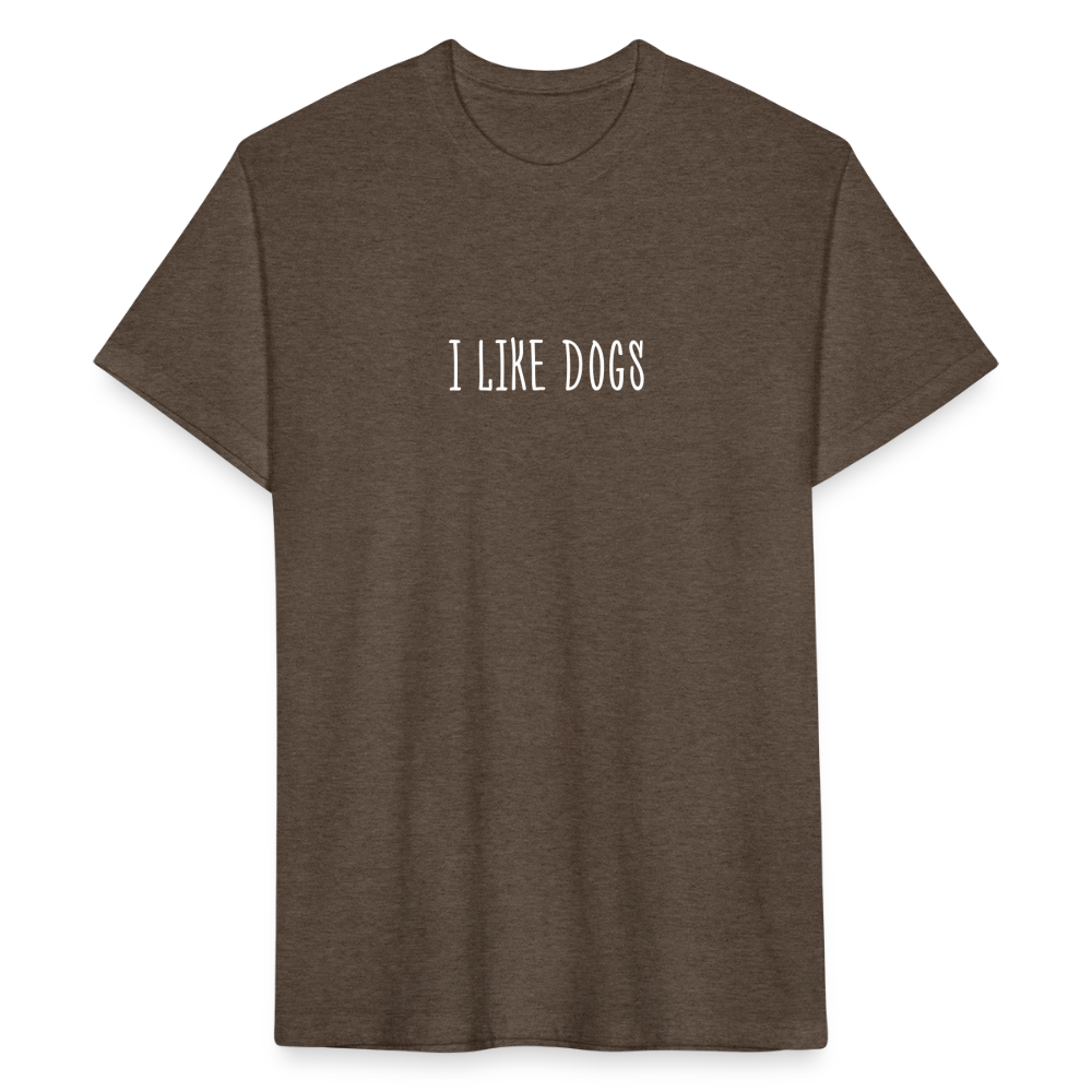 "I LIKE DOGS" Fitted Cotton/Poly T-Shirt by Next Level - heather espresso