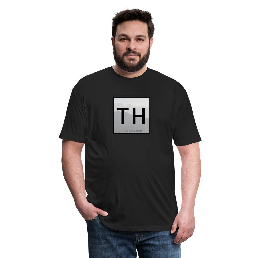 TH Square Logo Fitted Cotton/Poly T-Shirt by Next Level - black