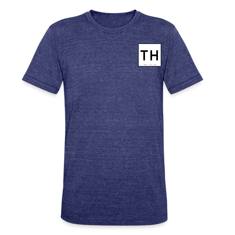 Unisex Tri-Blend T-Shirt with Square 'TH' Logo - heather indigo