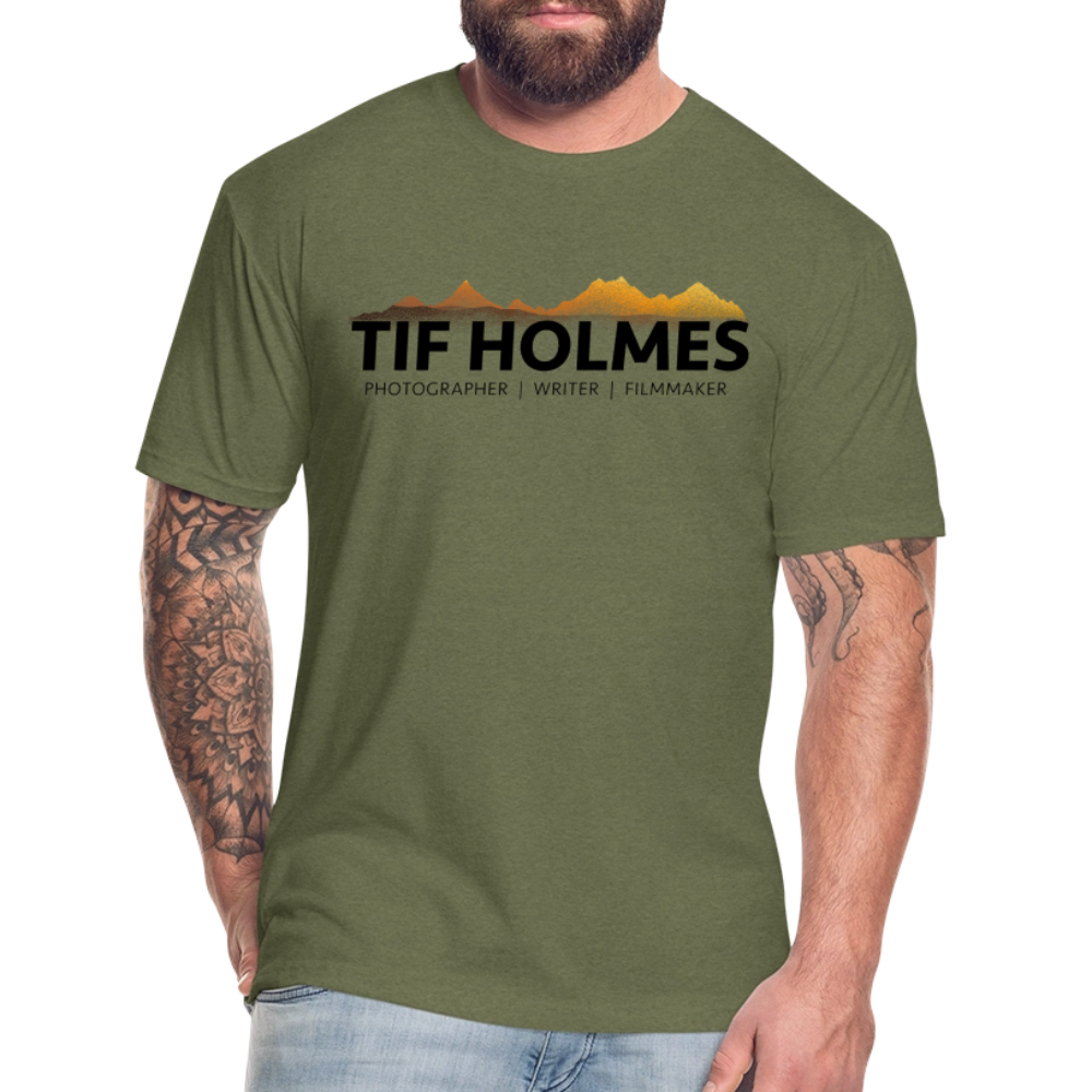 TIF HOLMES LOGO Fitted Cotton/Poly T-Shirt by Next Level - heather military green