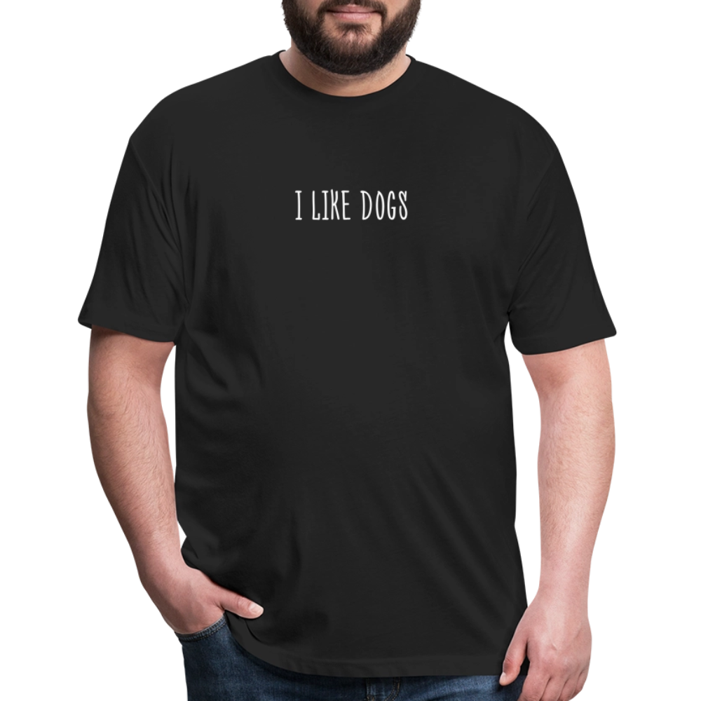 "I LIKE DOGS" Fitted Cotton/Poly T-Shirt by Next Level - black