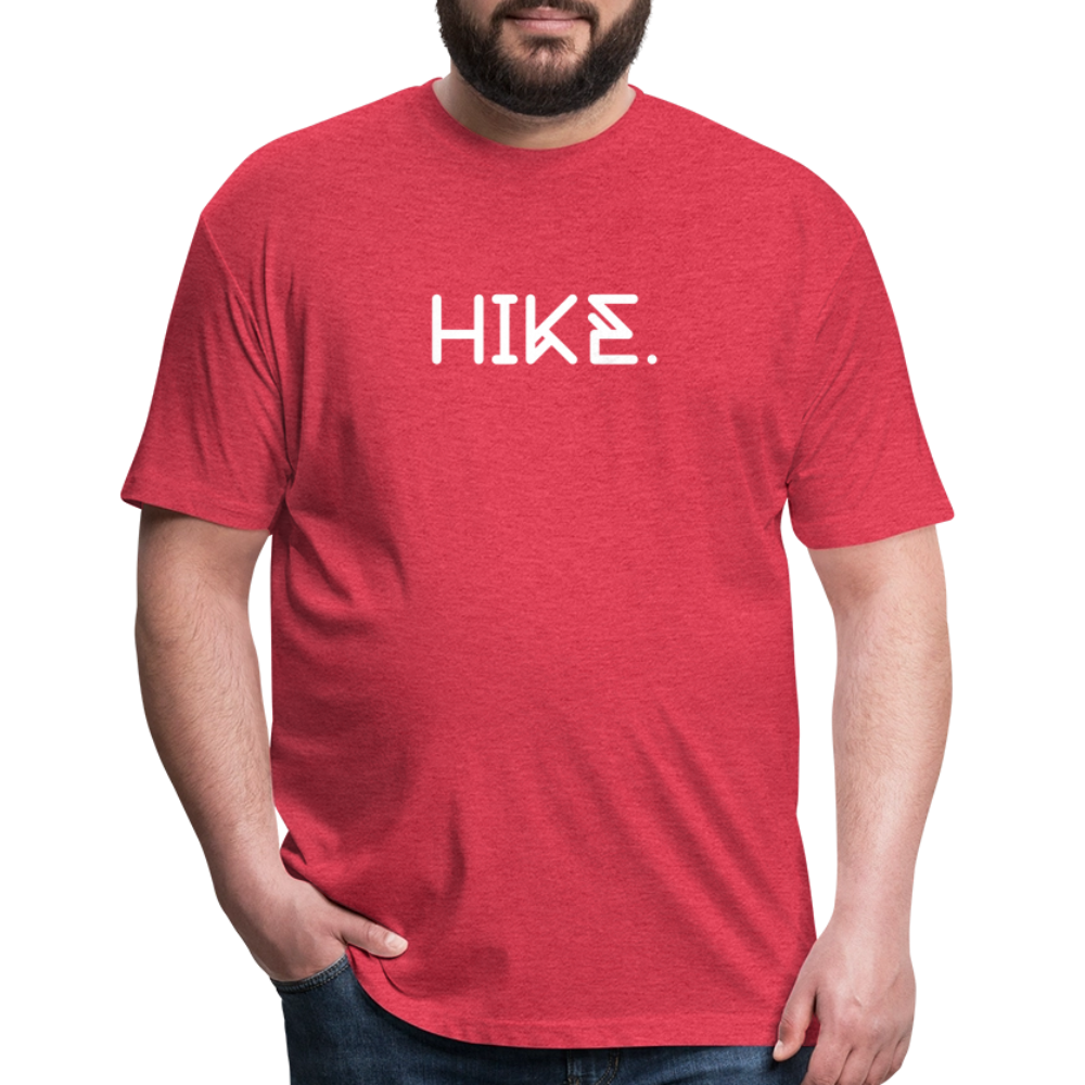 "HIKE." Fitted Cotton/Poly T-Shirt by Next Level - heather red