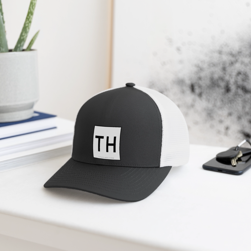 Flexfit Fitted Baseball Cap with TH Logo - dark gray/white