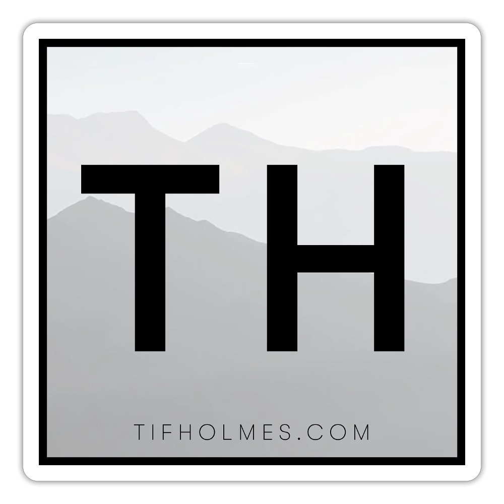 TH Mountain Logo Sticker - white matte