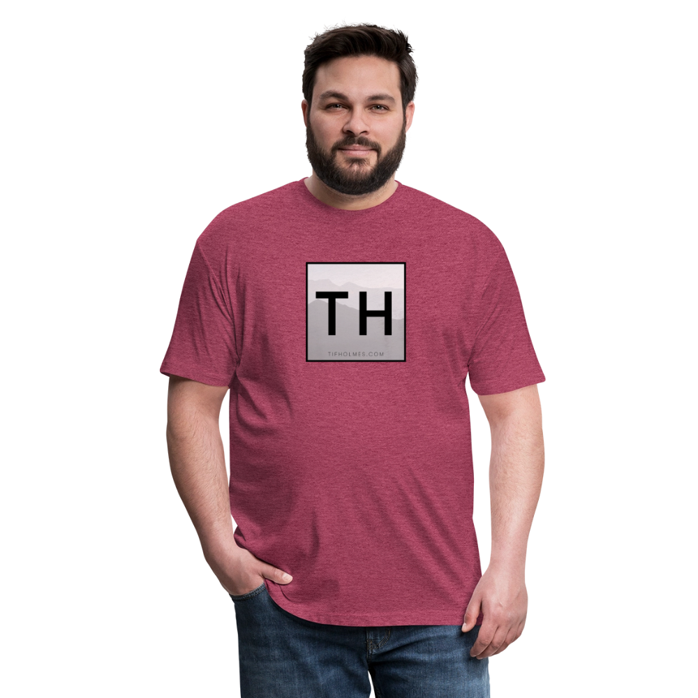 TH Square Logo Fitted Cotton/Poly T-Shirt by Next Level - heather burgundy