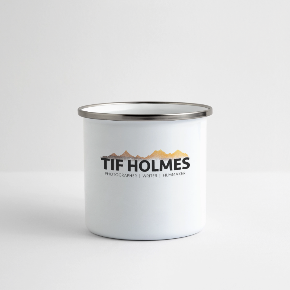 "TIF HOLMES LOGO" Camper Mug - white