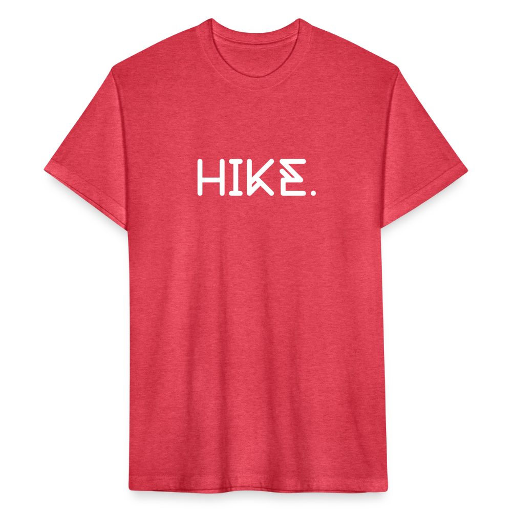 "HIKE." Fitted Cotton/Poly T-Shirt by Next Level - heather red