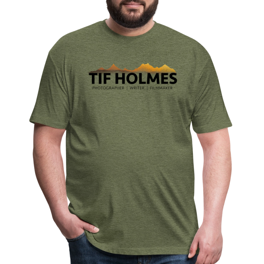 TIF HOLMES LOGO Fitted Cotton/Poly T-Shirt by Next Level - heather military green