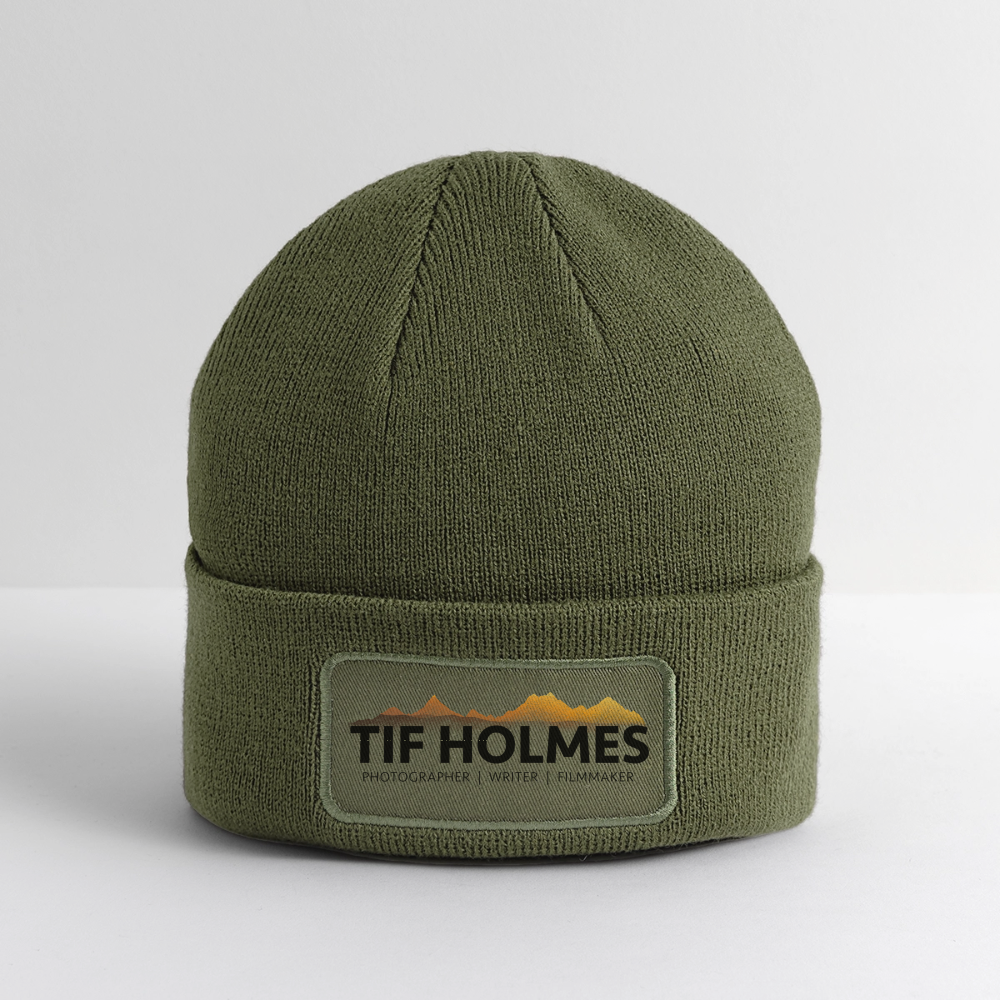 "TIF HOLMES LOGO" Logo Patch Beanie - olive