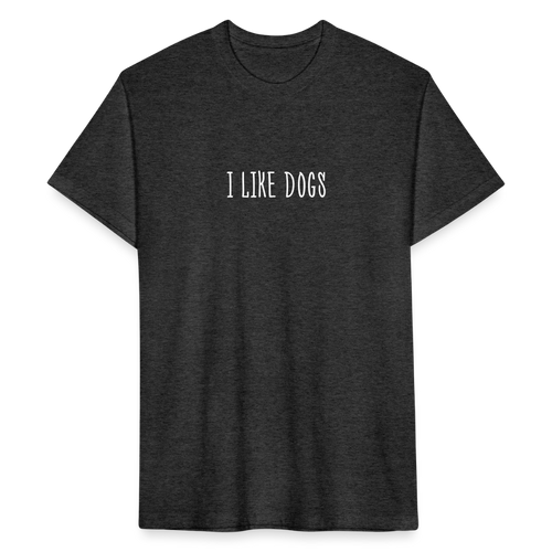 "I LIKE DOGS" Fitted Cotton/Poly T-Shirt by Next Level - heather black