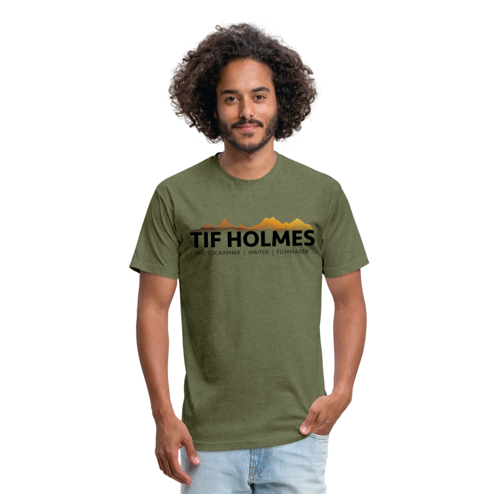TIF HOLMES LOGO Fitted Cotton/Poly T-Shirt by Next Level - heather military green