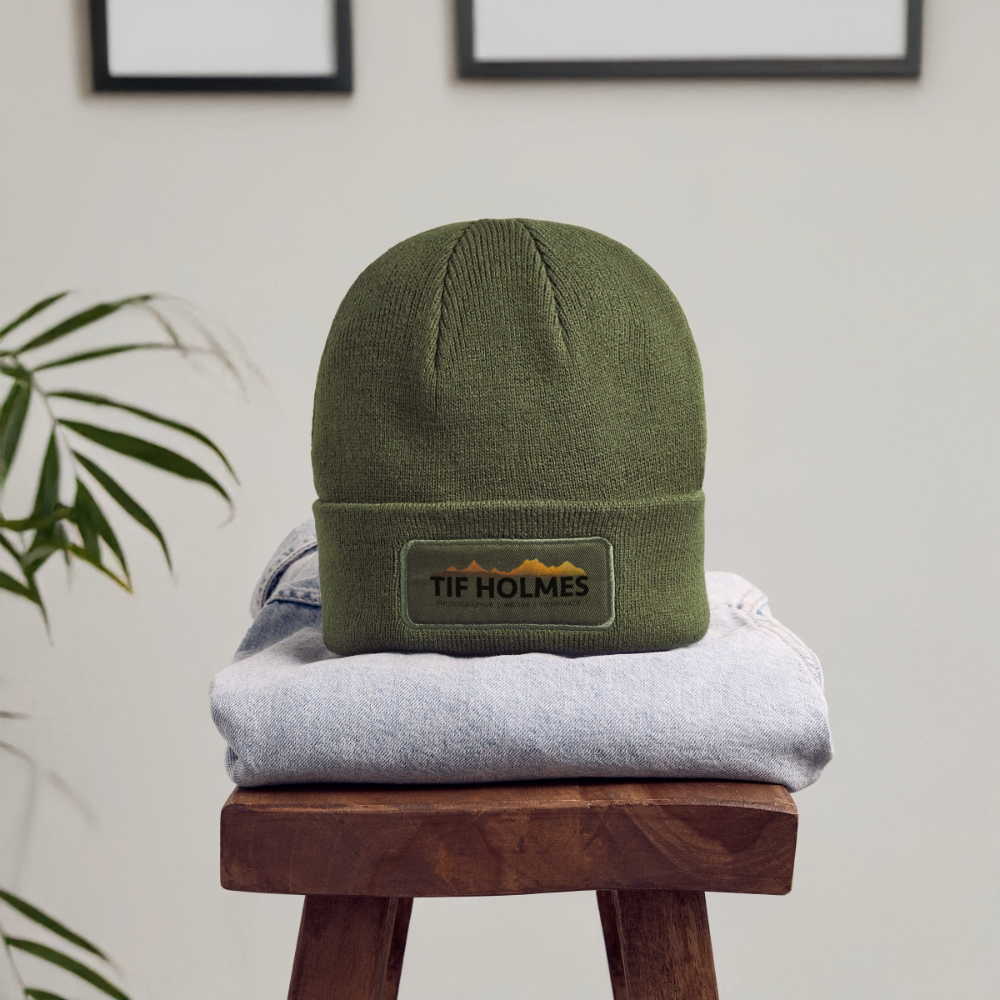 "TIF HOLMES LOGO" Logo Patch Beanie - olive