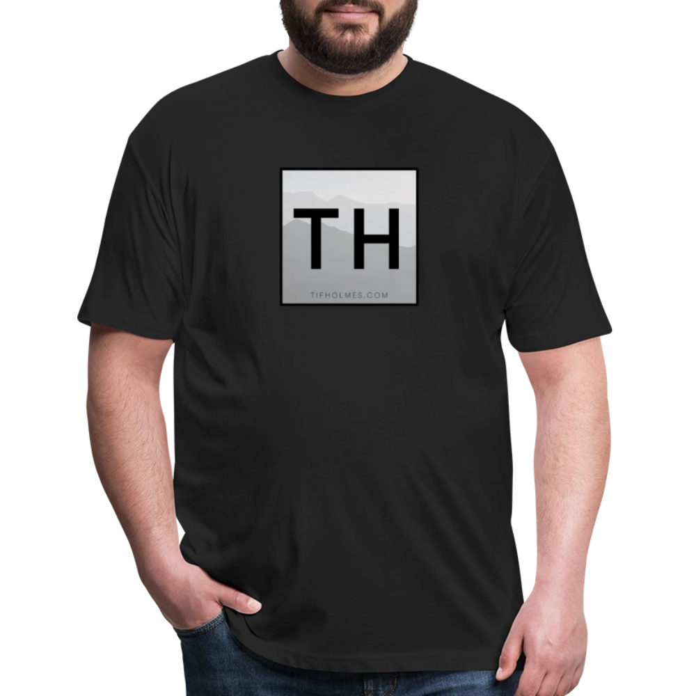 TH Square Logo Fitted Cotton/Poly T-Shirt by Next Level - black