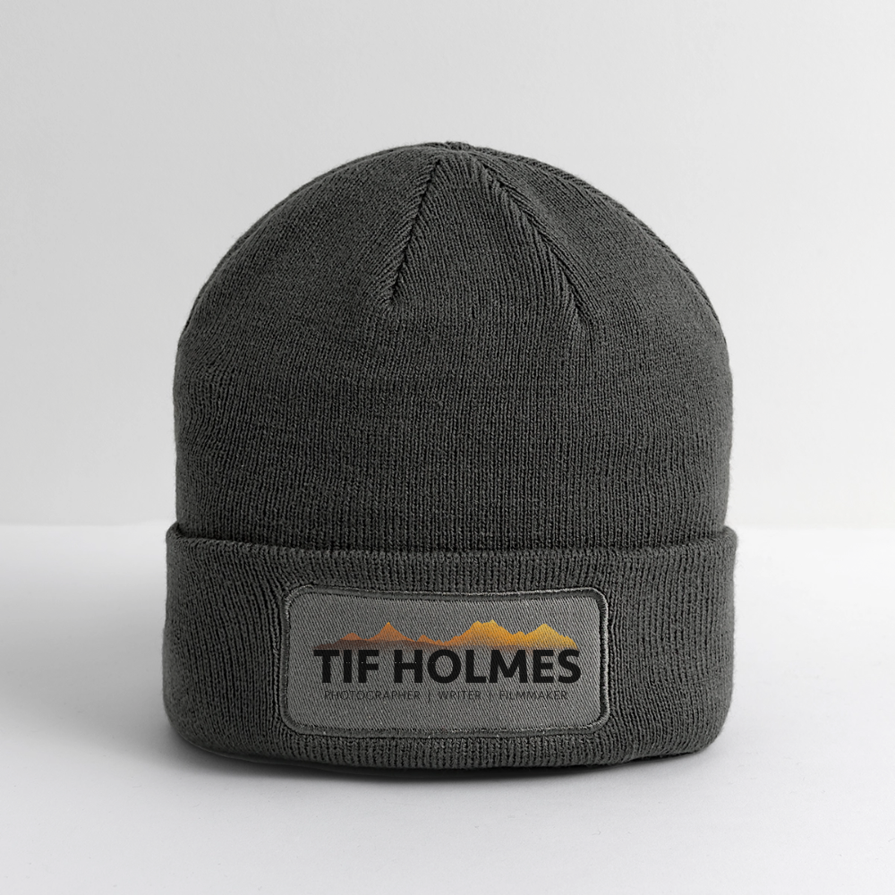 "TIF HOLMES LOGO" Logo Patch Beanie - charcoal grey
